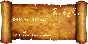 Rácz Ábel névjegykártya