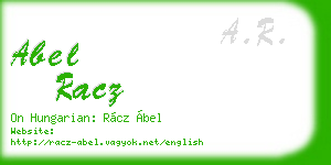 abel racz business card
