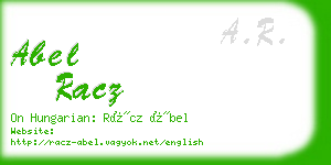 abel racz business card